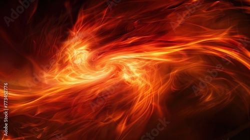 An intense and artistic depiction of a fiery tornado, swirling in hot reds