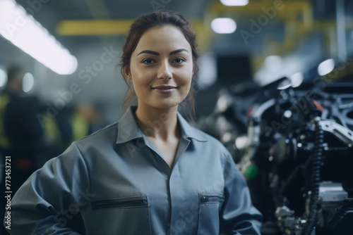 Skilled Female Mechanic at Work