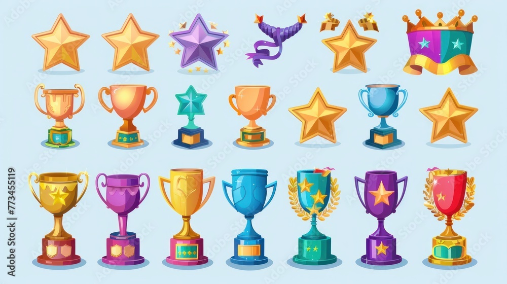 A seamless pattern background of trophy cups, presented in a flat business vector illustration A seamless pattern background of trophy cups, presented in a flat business vector illustration
