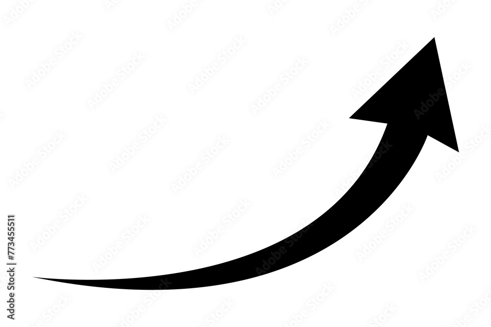 Fototapeta premium black curve arrow icon on transparent background. flat style. arrow icon for your web site design, logo, app, UI. arrow indicated the direction symbol. curved arrow sign