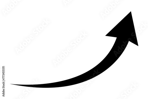 black curve arrow icon on transparent background. flat style. arrow icon for your web site design, logo, app, UI. arrow indicated the direction symbol. curved arrow sign photo