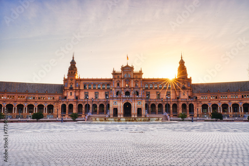 Plaza de Espana in Seville during Sunset, Andalusia
