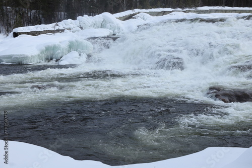 Waterfall Storforsen, north of Sweden in March
