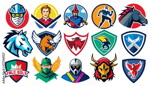huge-set-of-colorful-sports-logos--emblems--logos vector illustratio