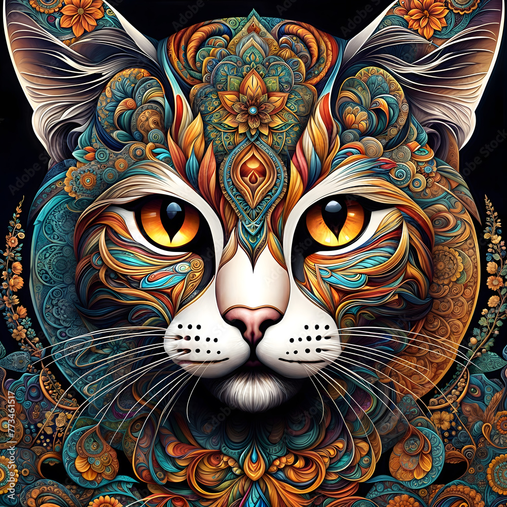 Mandala Art Cat