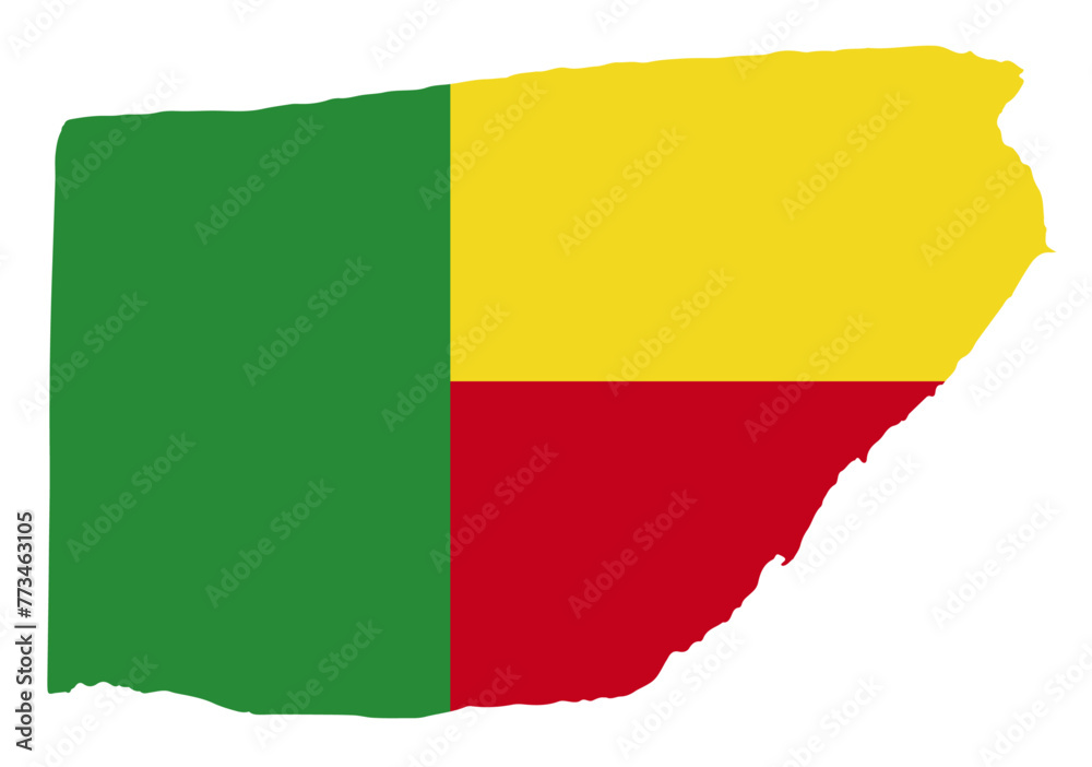 Obraz premium Benin flag with palette knife paint brush strokes grunge texture design. Grunge brush stroke effect