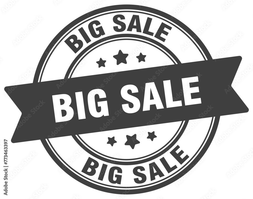 Fototapeta premium big sale stamp. big sale label on transparent background. round sign