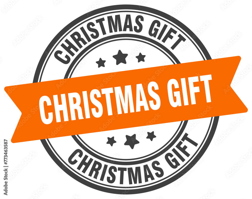 Fototapeta premium christmas gift stamp. christmas gift label on transparent background. round sign