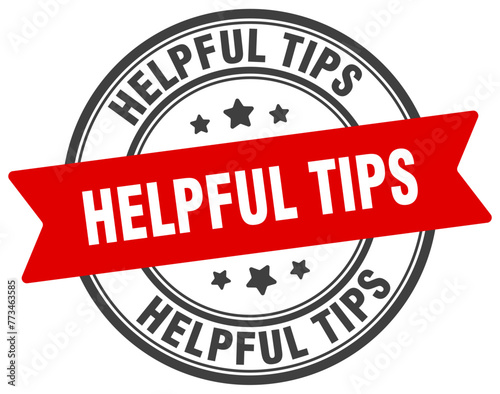 helpful tips stamp. helpful tips label on transparent background. round sign