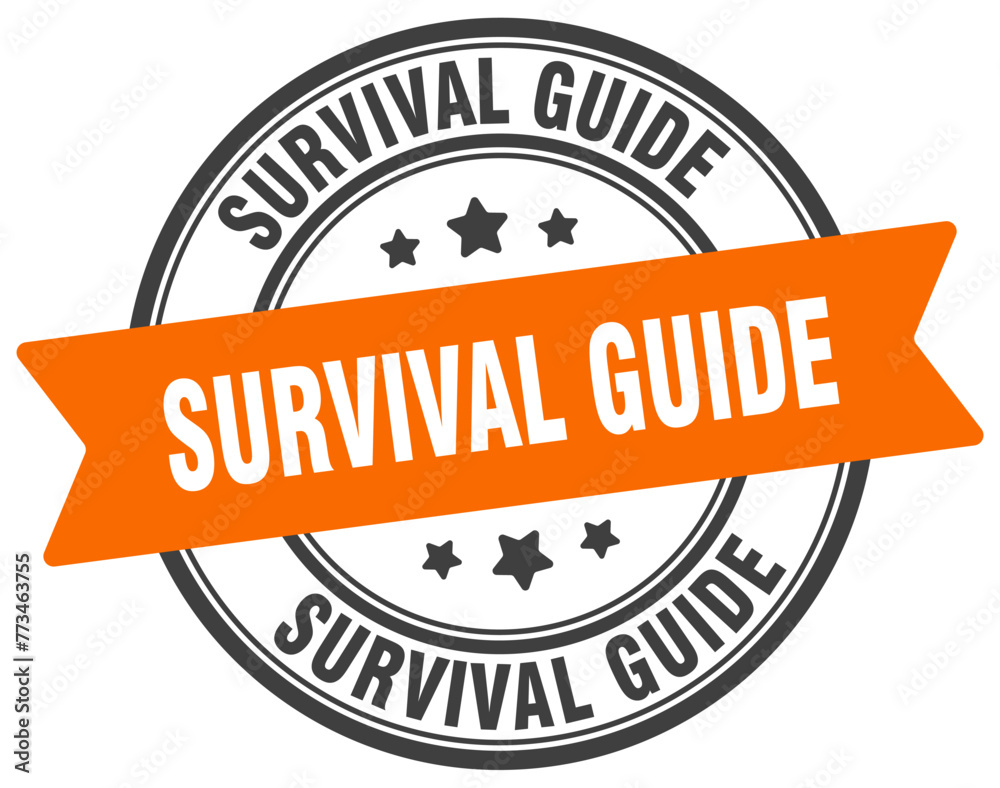Fototapeta premium survival guide stamp. survival guide label on transparent background. round sign