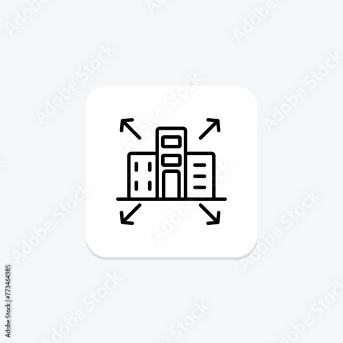 Building Expansion icon, building, construction, architecture, design, editable vector, pixel perfect, illustrator ai file