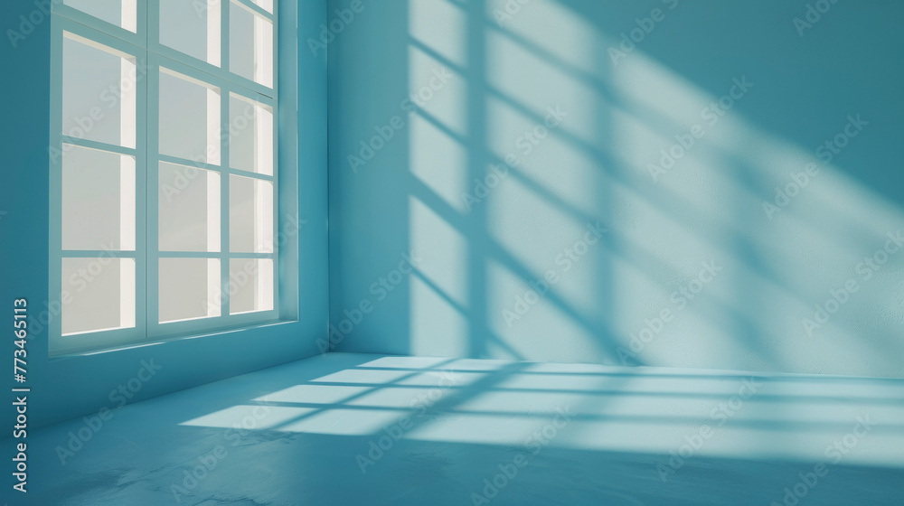 Light and Shadow on Light Blue Wall. Minimalistic Product Presentation Light and Shadow on Light Blue Wall. Minimalistic Product Presentation