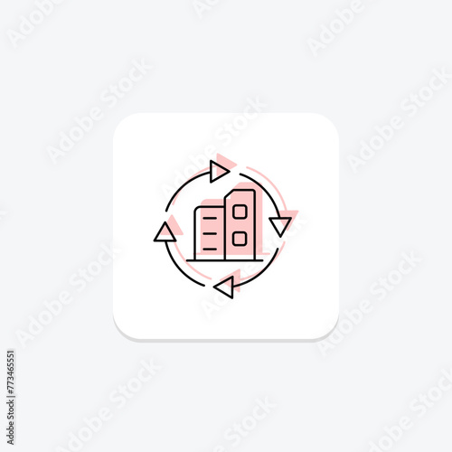 Building Restoration icon, inverter, energy, power, renewable, editable vector, pixel perfect, illustrator ai file