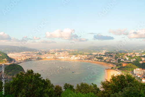 San Sebastian aerial view at summer, Pais Vasco, Spain