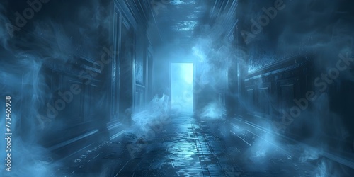 D Rendering of a Spooky Monster in a Haunted House. Concept 3D Rendering, Spooky Monster, Haunted House