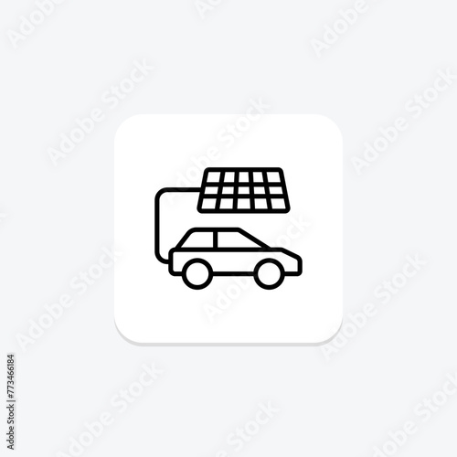 Solar Car icon, car, energy, vehicle, electric, editable vector, pixel perfect, illustrator ai file