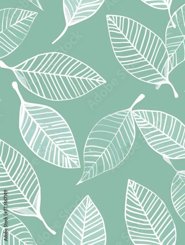 botanical leaf outline and silhouette print modern mint and white --ar 3:4 Job ID: ff6ba1ae-7a55-4507-b0fa-3376d59885d9