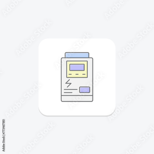 Solar inverter icon, inverter, energy, power, renewable, editable vector, pixel perfect, illustrator ai file