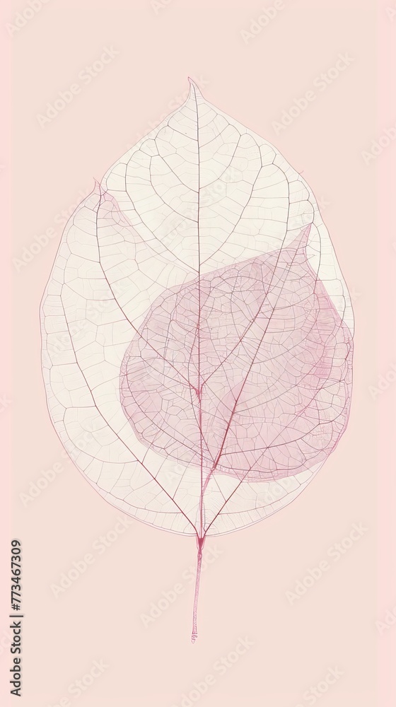 botanical print leaf outline and silhouette modern pink and white --ar 9:16 Job ID: 0b10ab2a-499f-4af4-9564-7b62da1b30da