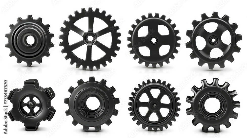 Industrial set of gears suitable for technical designs Industrial set of gears suitable for technical designs