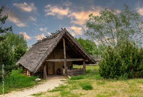 Ancient abandoned village wooden house