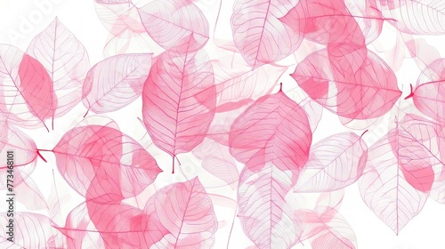 botanical print leaf outline and silhouette modern pink and white --ar 16 9 Job ID  55af0dbc-87ba-4b82-a76c-7654e662da0f