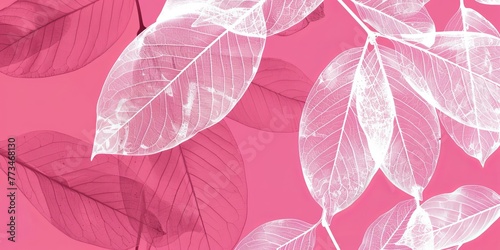 botanical print leaf outline and silhouette modern pink and white --ar 2 1 Job ID  65ac3488-7cf6-403d-93cb-8c075371c50d