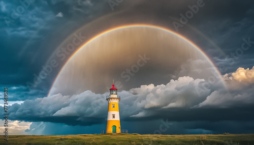 rainbow over the lighthouse