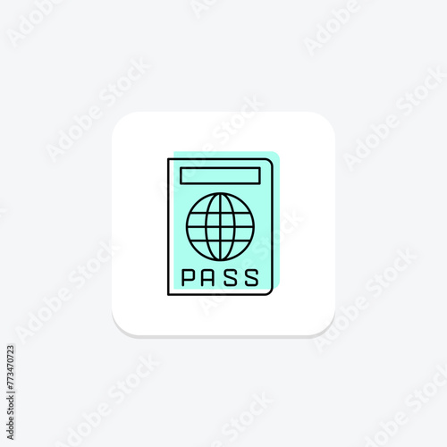 Passport icon, travel, document, identification, visa, editable vector, pixel perfect, illustrator ai file