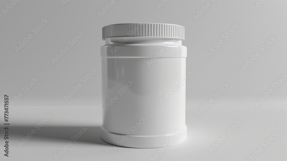 Close up of a white bottle on a table, suitable for product advertising Close up of a white bottle on a table, suitable for product advertising