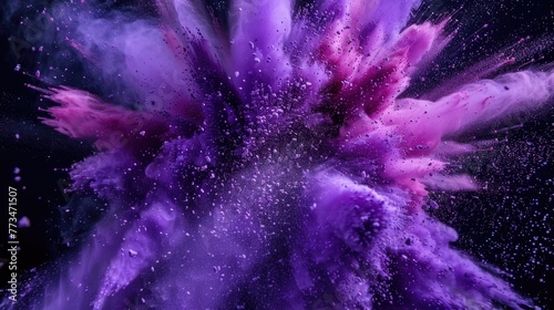 A vibrant pink and purple powder exploding in the air, perfect for adding a pop of color to any design photo