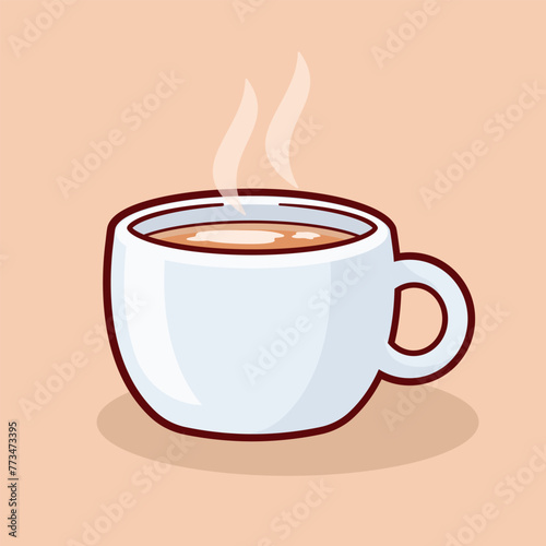 Cup of coffee cartoon vector illustration, cappuccino mug © xphar