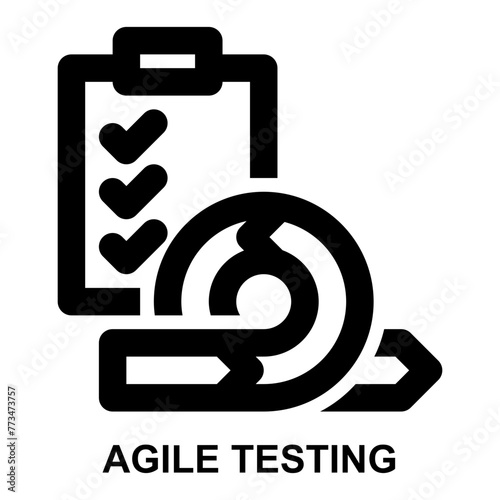gile testing, testing, evaluation, agile, project management, requirement expanded agile outline icon license for web mobile app presentation printing