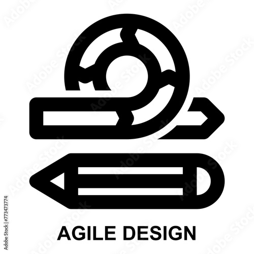 agile design, project design, agile, scrum, project management, planning expanded agile outline icon license for web mobile app presentation printing photo