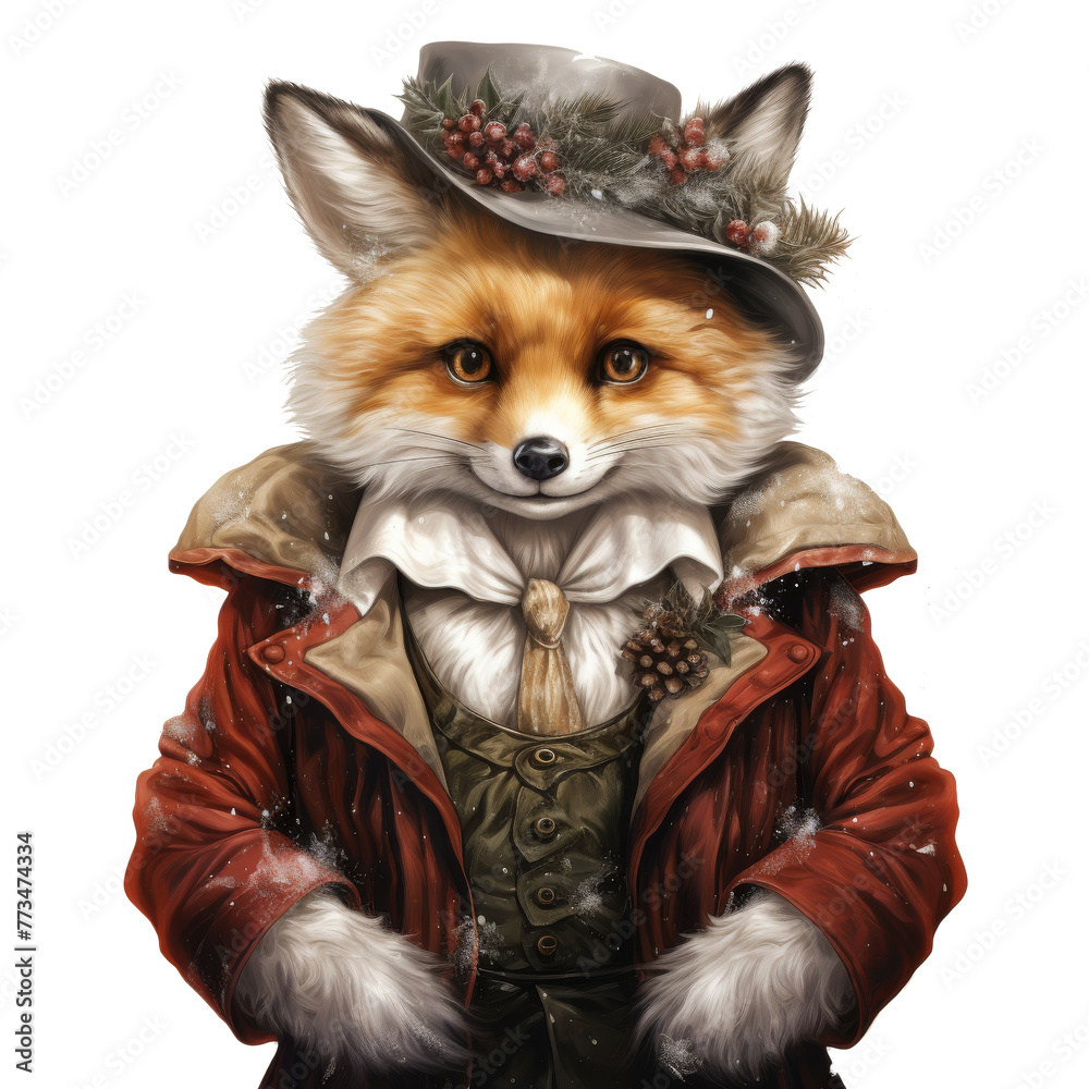 Fototapeta premium Fox Wearing Jacket