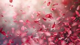 Pink petals floating in the air, perfect for spring designs