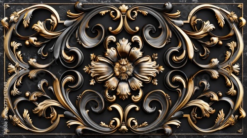 Elegant gold and black design on a dark background. Perfect for luxury and sophisticated concepts