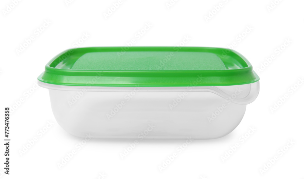 Empty plastic container on white background. Food storage Empty plastic container on white background. Food storage