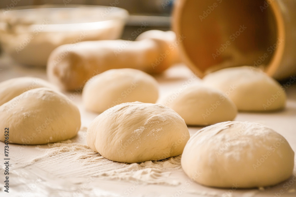 Baking dough lying on the table. Bakery concept, bread concept. Baking dough lying on the table. Bakery concept, bread concept.