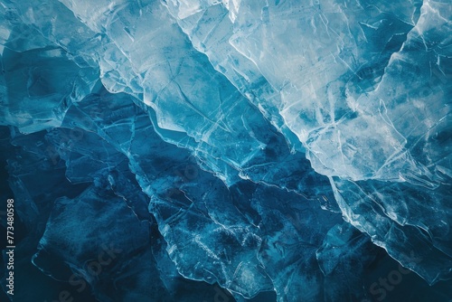 Close up of a blue ice covered surface, perfect for winter themes