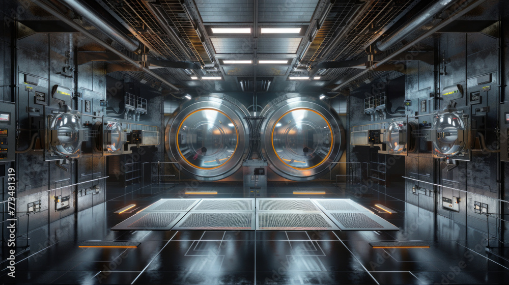 A state-of-the-art climate-controlled chamber, simulating extreme conditions to test the resilience of materials and electronics A state-of-the-art climate-controlled chamber, simulating extreme conditions to test the resilience of materials and electronics