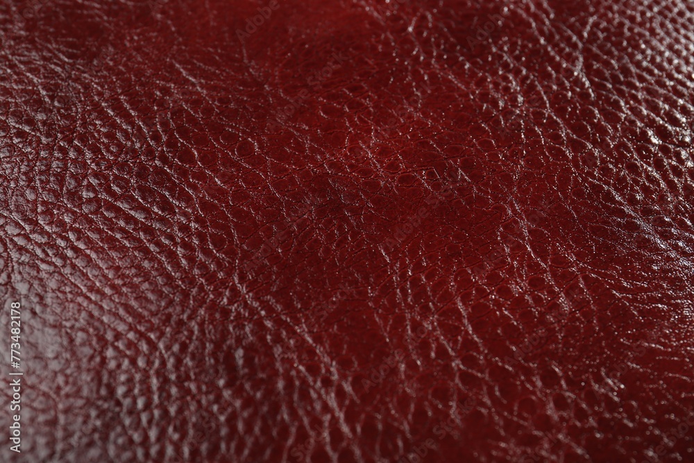 Beautiful red leather as background, above view Beautiful red leather as background, above view