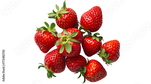 Perfect Arrangement of Ripe Strawberries, Their Crimson Red Color Contrasting Beautifully