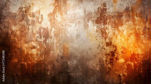 Rusty Paper and Orange Paint Texture in Post-Apocalyptic Style