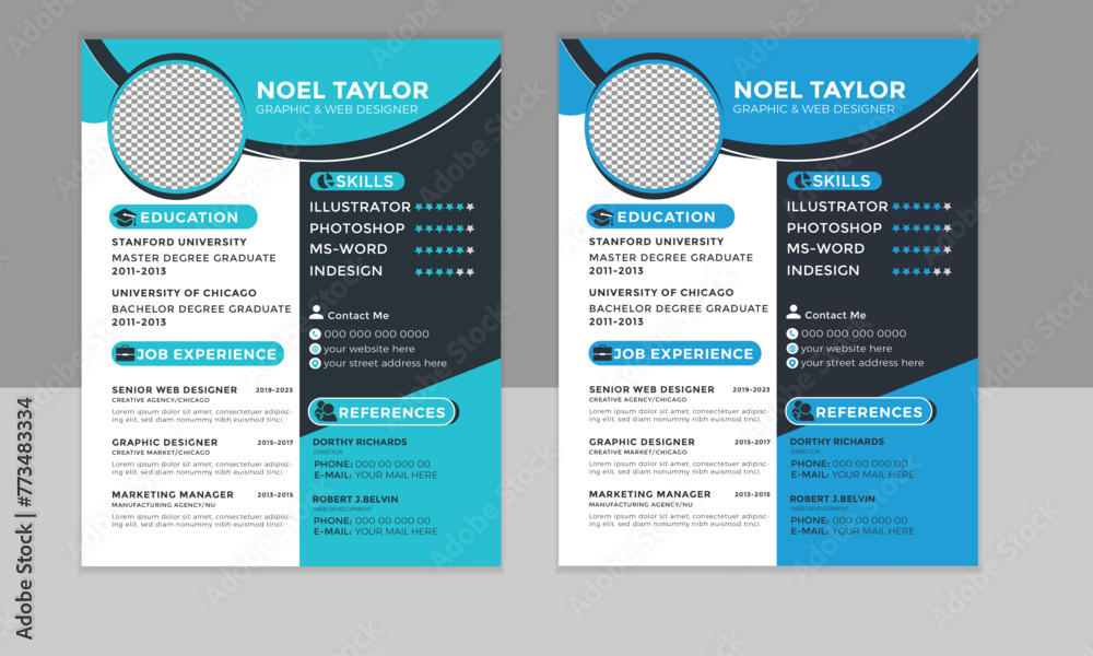 Modern Resume and Cover Letter Layout.