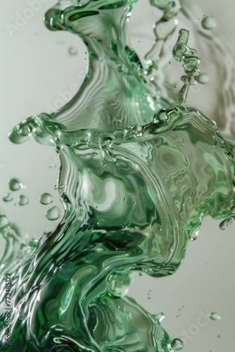 Close up of a vibrant green liquid wave, perfect for science or nature concepts
