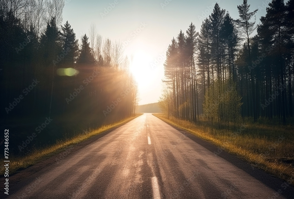 Fototapeta premium Road in forest