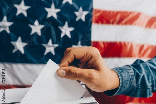 A young guy casting vote in the ballot with american flag in the background --chaos 20 --ar 3:2 --stylize 0 Job ID: 18f89b44-1d34-4209-8b0e-bee4428ba6b4
