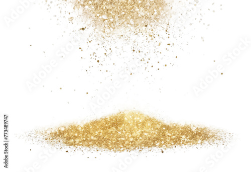 Obraz na płótnie glittering Gold glitter. Foil confetti stroke snow dust. confetti. Less border. splatter Frame. sparkle Shiny Golden background. See transparent brush glistering du w salonie