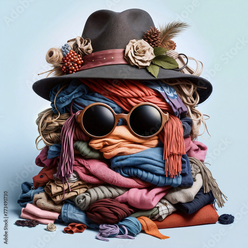 Pile of Clothes That Looks Kind of Like a Head